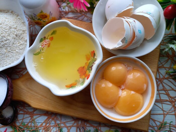 Separate the egg yolks and whites