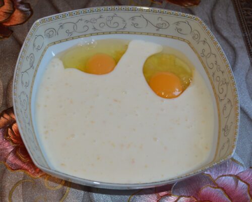 Pour in the liquid yogurt