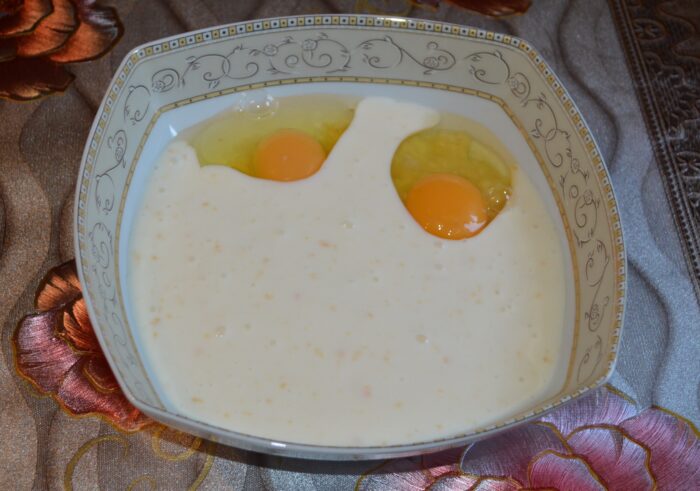 Pour in the liquid yogurt