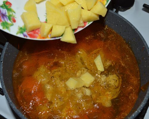 Add the chopped potatoes