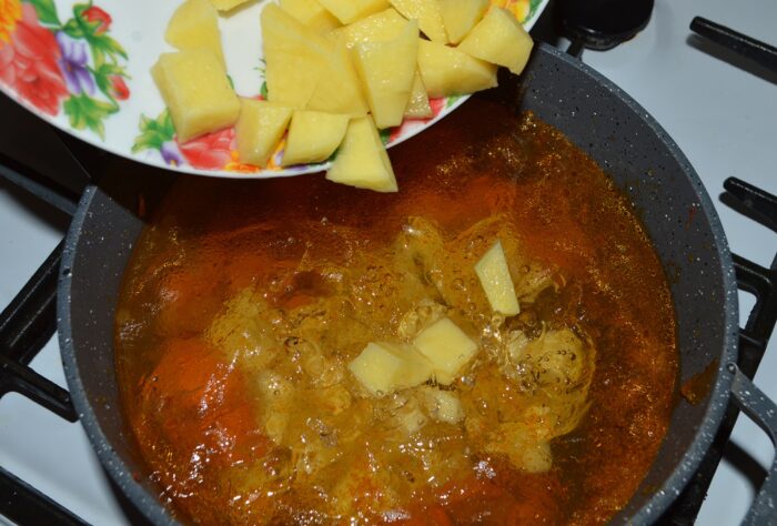 Add the chopped potatoes