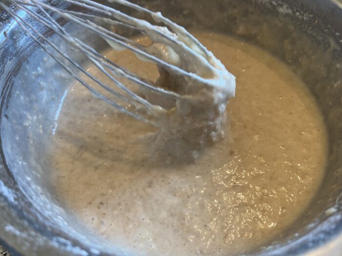 The dough becomes liquid