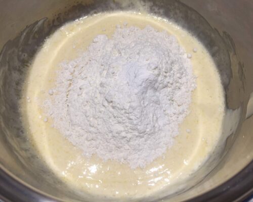 Pour about one and a half cups of flour