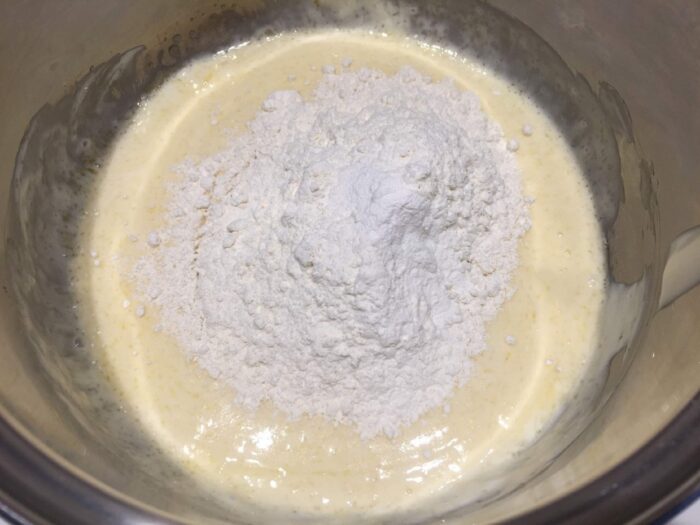 Pour about one and a half cups of flour