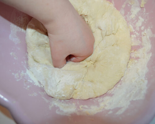 Knead the dough for 5 minutes