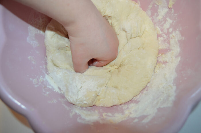 Knead the dough for 5 minutes