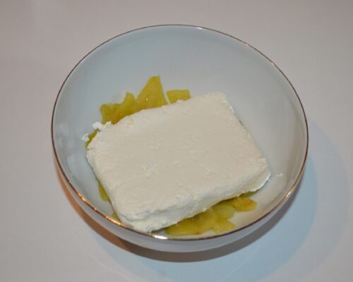 Add cottage cheese to the peppers