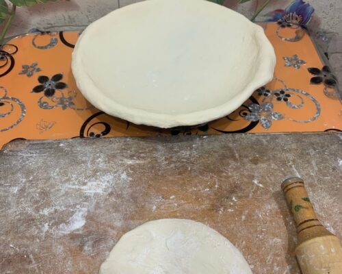 shape it into a round pie