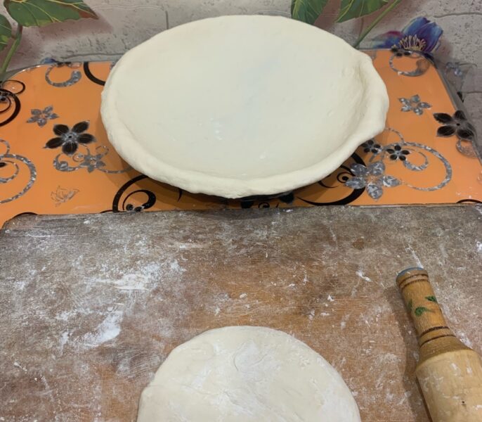 shape it into a round pie