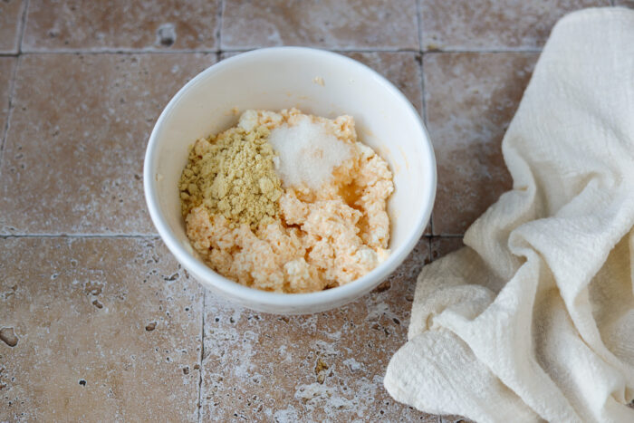 add 3 tablespoons of flour and sugar