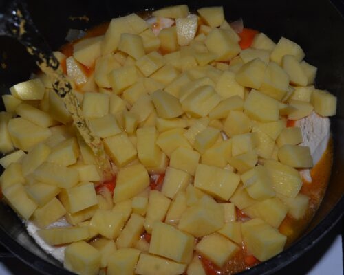 add the potatoes