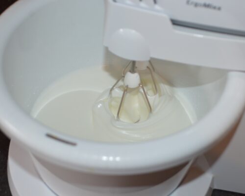 This is what the foamy egg white mixture should look like