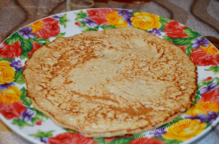 The oat pancake is ready