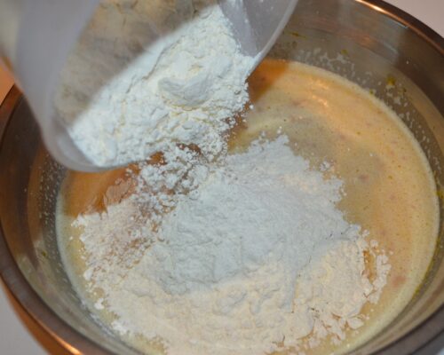add the flour and knead the dough