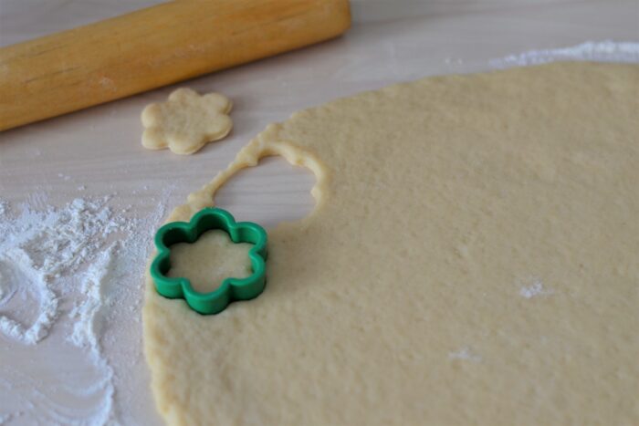 We shape the biscuits using molds