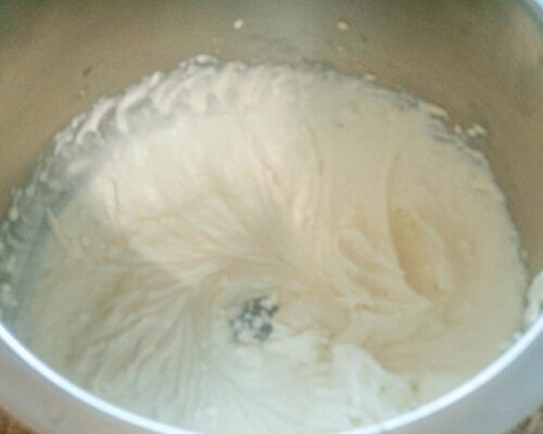 Beat until you get a smooth, fluffy mixture