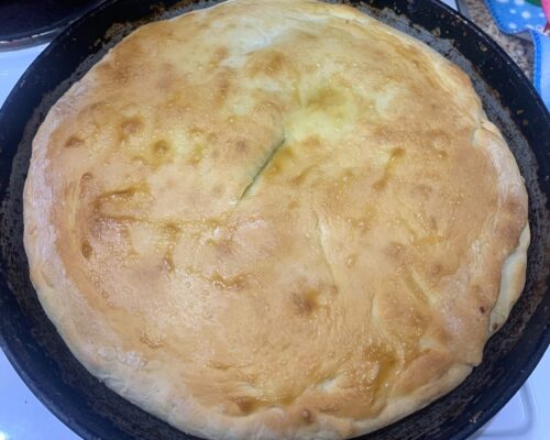 Bake pie in the oven