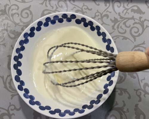 whisk together the two eggs