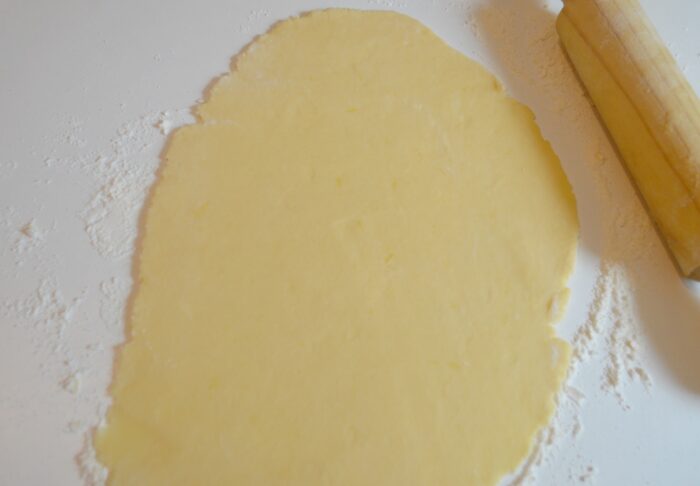 remove the dough from the foil, and roll it