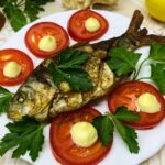 Baked Carp in Cream & Soy Sauce