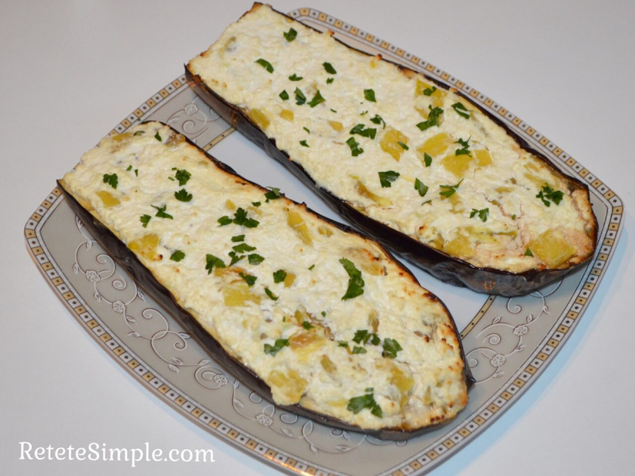 Baked Eggplants Stuffed with Cottage Cheese photo