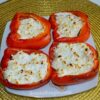 Baked Stuffed Peppers with Meat and Cottage Cheese