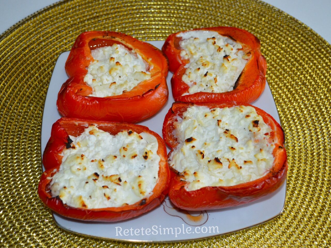 Baked Stuffed Peppers with Meat and Cottage Cheese
