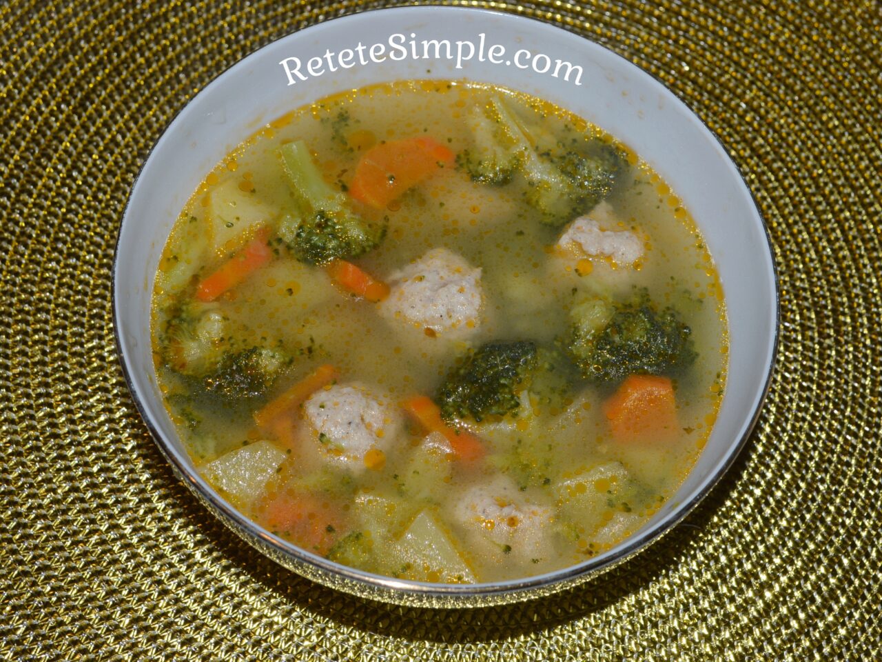 Broccoli Soup with Meatballs photo