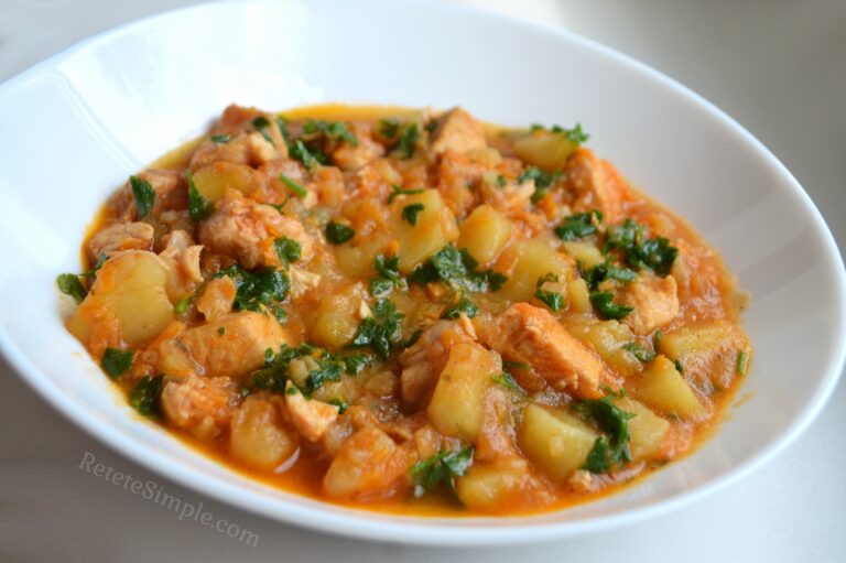 Cartofi scazuti cu carne