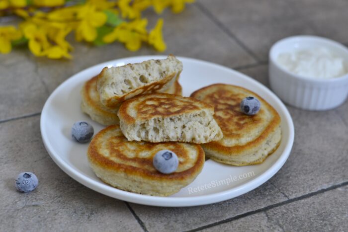 Half-eaten pancake showing interior texture