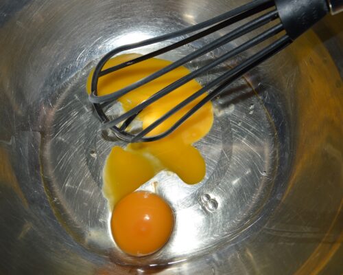 Break the eggs into a bowl