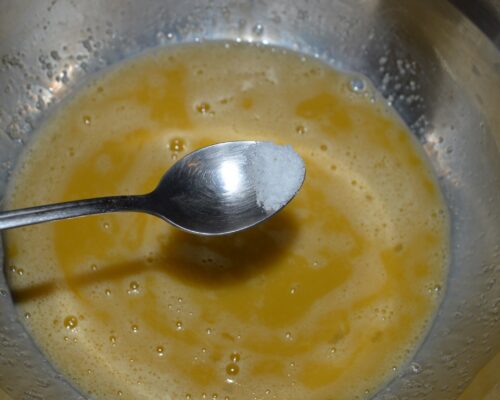 Then add 1/3 teaspoon of salt