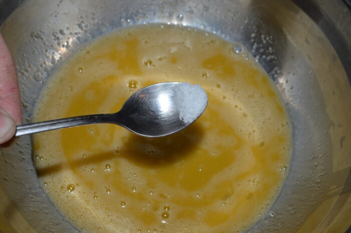 Then add 1/3 teaspoon of salt