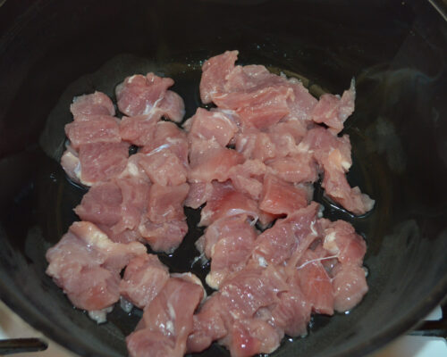 Place the meat in a pot