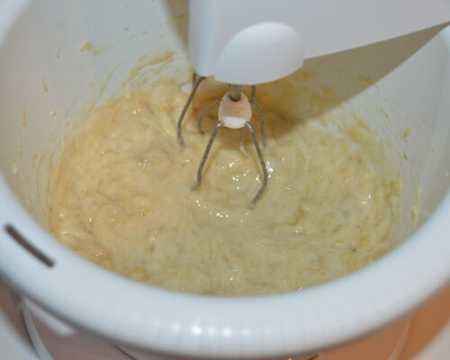 mash the bananas a little with a fork