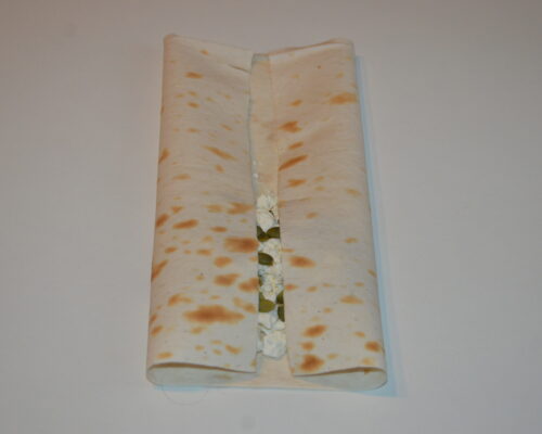 Bring the ends of the lavash together