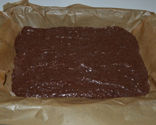 Pour the mixture into a baking tray