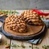 Festive Cheese & Almond Pine Cones photo