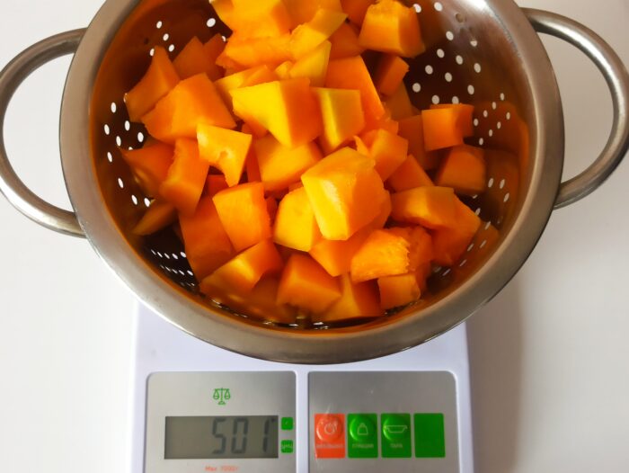 The pumpkin should weigh 1.1 pounds