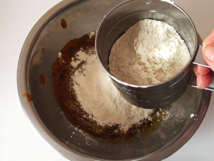 Sift the flour into the same bowl