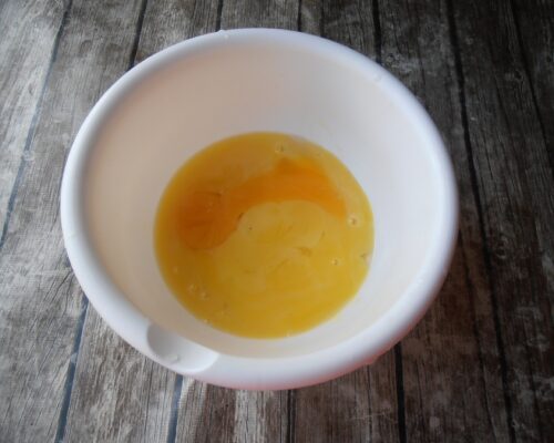 Separate the eggs into whites and yolks