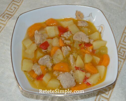 The pork and potato stew is ready