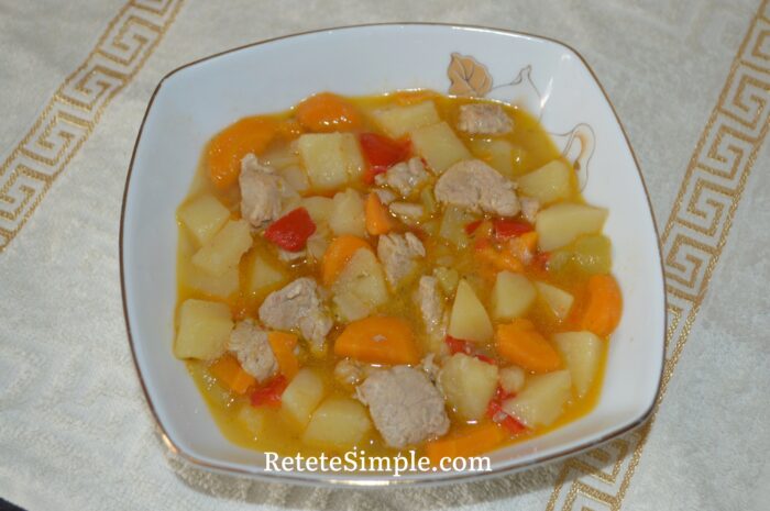 The pork and potato stew is ready