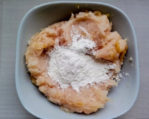 Add the cornstarch to the ground meat