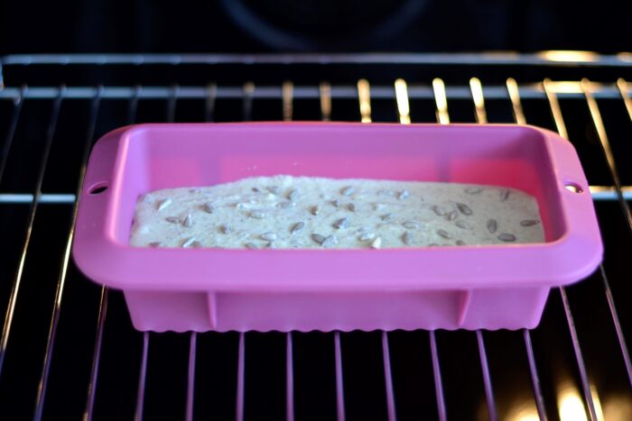Place the pan with the dough in the oven