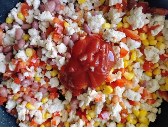 add the desired spices and tomato paste