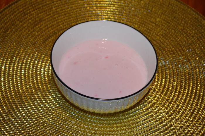 Pour the liquid yogurt
