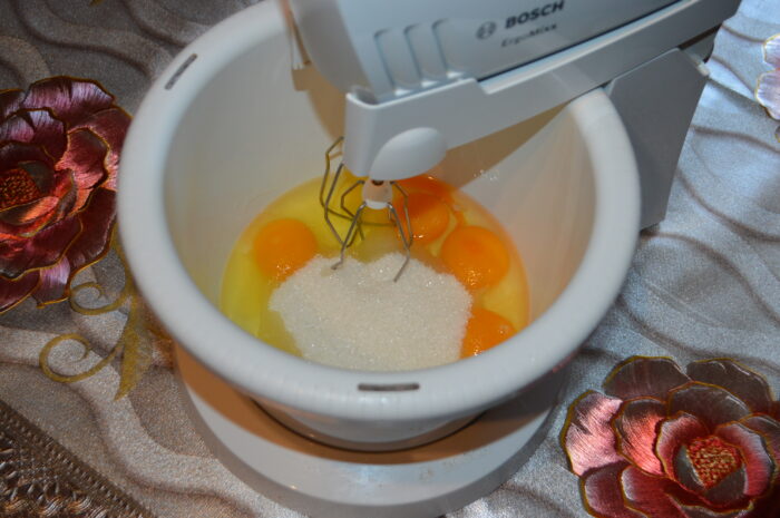 Add the sugar and a little salt