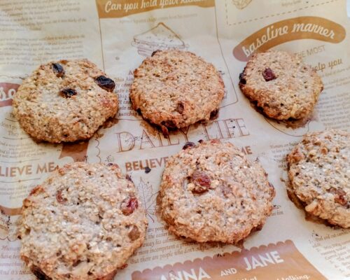 Plate of banana-oat cookies