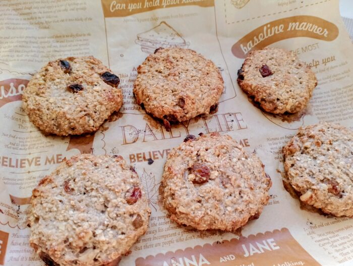 Plate of banana-oat cookies
